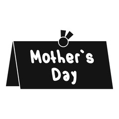 Mother Day postcard icon, simple style