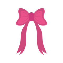 pink bow icon over white background. colorful design. vector illustration