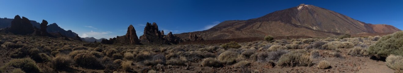 Fototapeta na wymiar mountain landscape panorama Tenerife island Spain Teide volcano