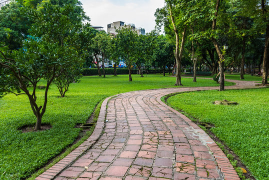 walkway in Green city park