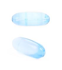 Single softgel pill isolated