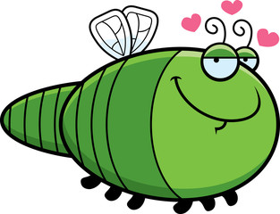 Cartoon Dragonfly in Love