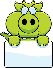 Cartoon Triceratops Sign