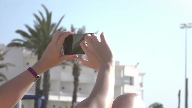 Two high quality videos of woman using mobile phone in real 1080p slow motion 250fps