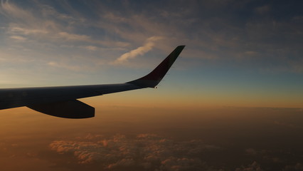 Fototapeta premium Wing of the Airplane