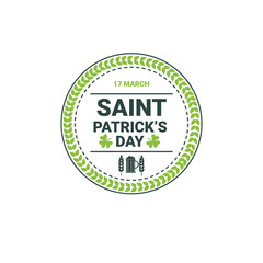 Saint Patrick Day Beer Festival Greeting Card Icon Flat Vector Illustration