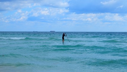 Stand up paddling in Miami Beach