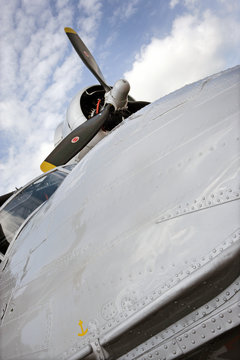 Antique aircraft with propellors. Aviation. Airplane