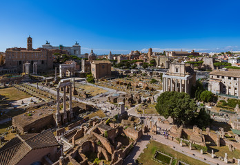 Fototapeta na wymiar Roman ruins in Rome Italy