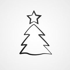 Christmas tree silhouette card