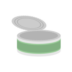 Tin empty open isolated. Can blank on white background