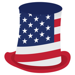 Isolated american hat on a white background, Vector illustration