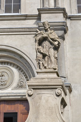 Fototapeta na wymiar Statue John of Nepomuk at Carmelita Basilica. Keszthely, Hungary.