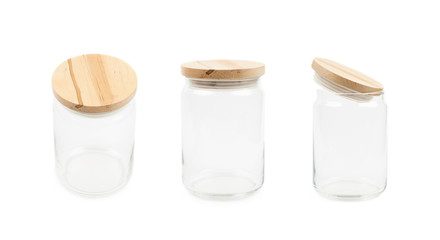 Glass kitchen jar isolated