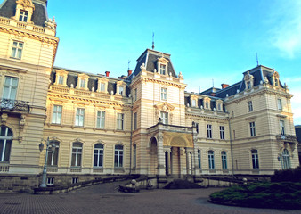 Fototapeta na wymiar The Potocki Palace in Lviv, Ukraine - May 2016