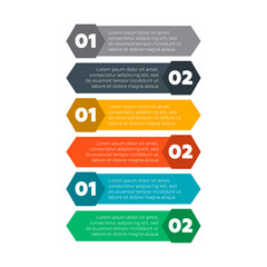 Infographics elements. Six steps process