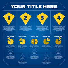 Infographics elements - pie chart, 4 steps