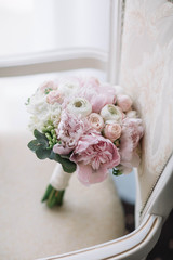 beautiful and delicate wedding bouquet of flowers for the bride