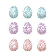 Easter egg pale color luxury decoration vector illustration. floral elegant style decor on christian resurrection symbol. spring life icon in chick feminine decorative style