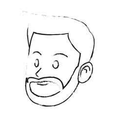 happy handsome bearded young man icon image vector illustration design 