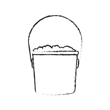 bucket with dirt icon image vector illustration design 