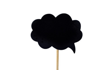 blank signboard in the shape of a fuzzy bubble