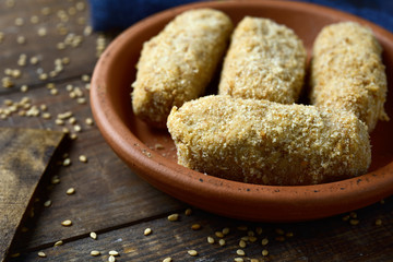 uncooked croquetas, spanish croquettes