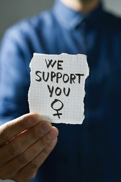 text we support you in a note