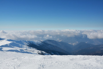 Beautiful Snow Winter in Carpathians Mountains, Ukraine 