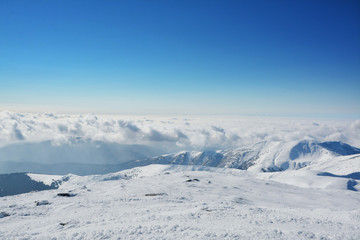 Fototapeta na wymiar Beautiful Snow Winter in Carpathians Mountains, Ukraine 