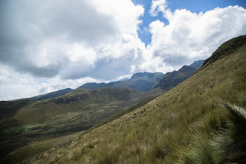 Fototapeta na wymiar Andean landscape, volcanic landscape, panorama; Pichincha, Quito