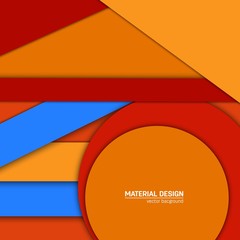 Vector material design background. Abstract creative concept layout template. For web and mobile app, paper art illustration, style blank, poster, booklet. Motion wallpaper element. Flat ui.