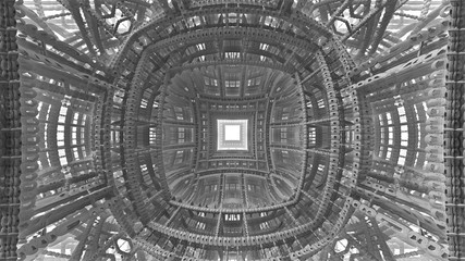 Otherworldly Trippy Ghostly Symetrical 3D Fractal Space