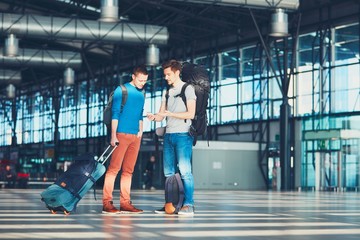 Travelers waiting for departure