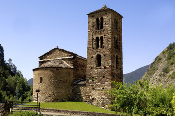 Fototapeta na wymiar Romanesque church of Sant Joan de Caselles (12 century), Canillo, Andorra