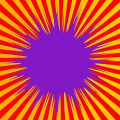 Abstract creative concept vector comic pop art style blank, layout template with clouds beams and isolated dots pattern on background. For sale banner, empty bubble, illustration halftone book design