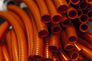 red plastic hoses