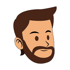 happy handsome bearded young man icon image vector illustration design 