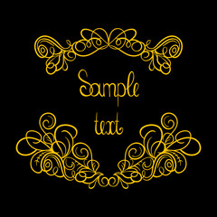 Vector calligraphic design elements, page decoration with place for text.