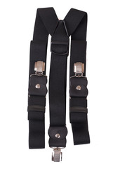 Black suspenders isolated on white