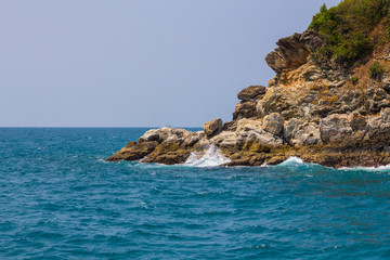 Fototapeta na wymiar unknow rock island in a middle of sea of pattaya