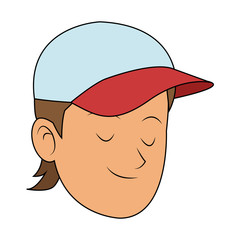 happy handsome young man with baseball hat  icon image vector illustration design 