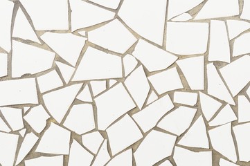 White broken mosaic tile abstract pattern background