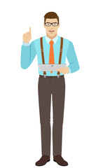 Businessman holding digital tablet PC