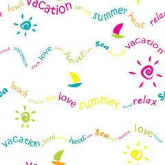 Seamless summer pattern for beach