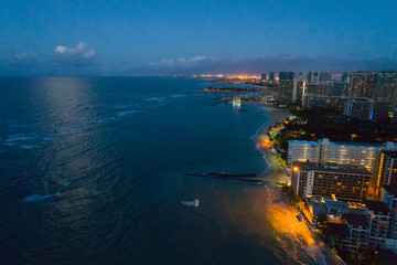 Naklejka premium Aerial image of Waikiki Beach FL