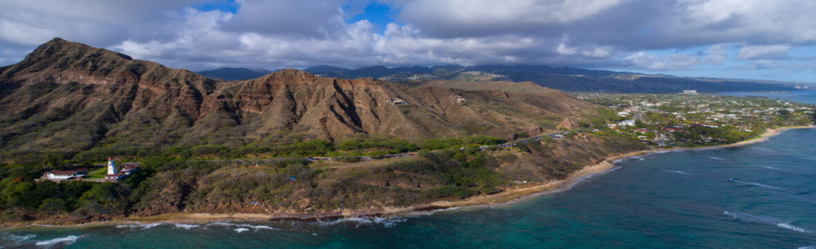 Aerial Panorama of Hawaii Oahu