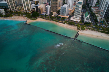 Aerial photo Waikiki Beach and Diamond Head