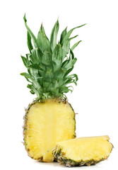 pineapple cut isolated on a white background