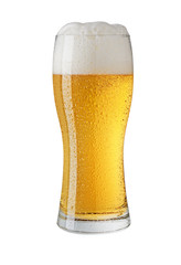 Glass of beer isolated on white